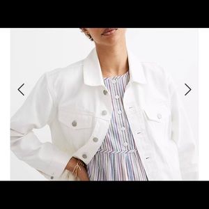 Madewell oversized white denim jacket